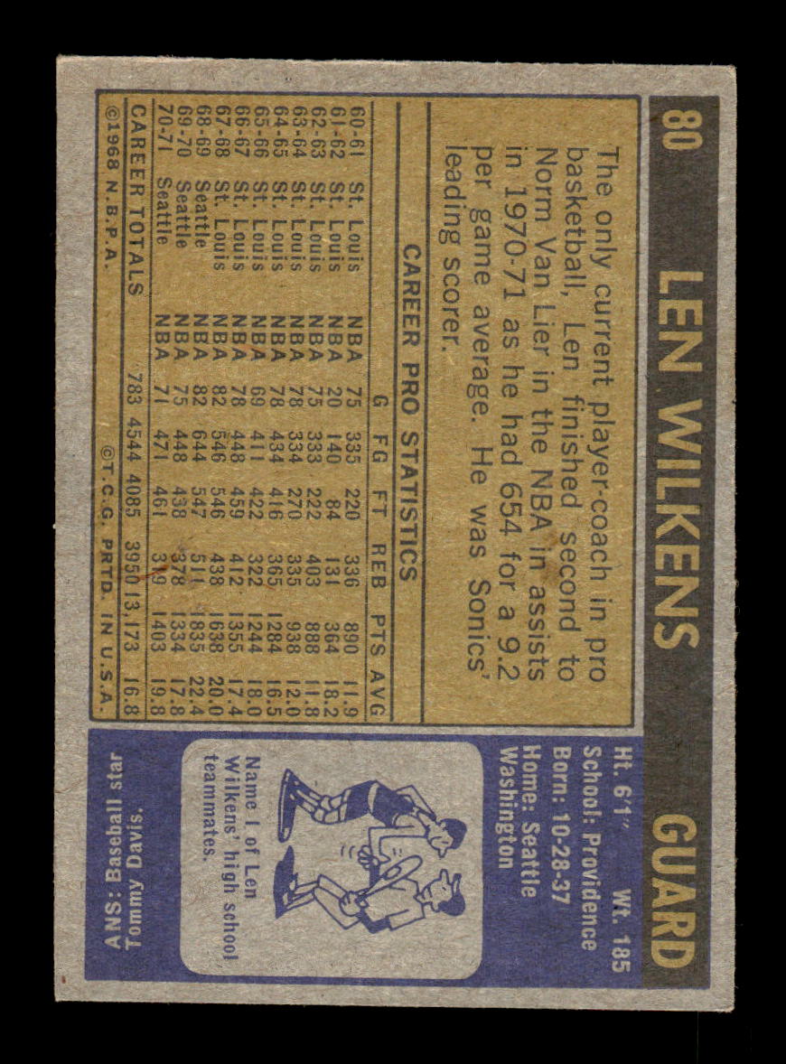 1971-72 Topps #80 Len Wilkens Excellent HOF-10003925
