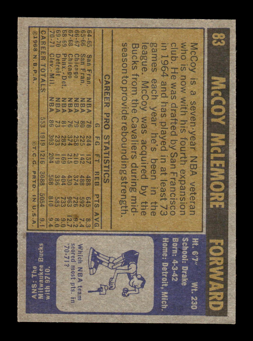 1971-72 Topps #83 McCoy McLemore Excellent HOF-10003927