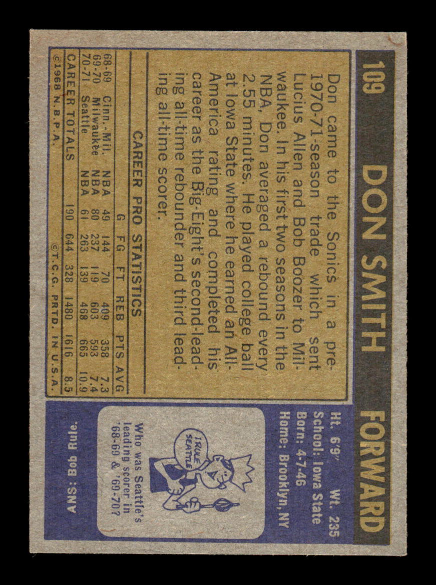 1971-72 Topps #109 Don Smith Excellent HOF-10003931