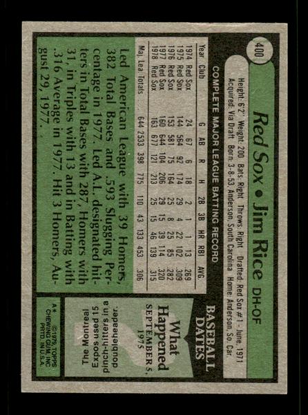 1979 Topps #400 Jim Rice EXMT PACK FRESH HOF-10004088