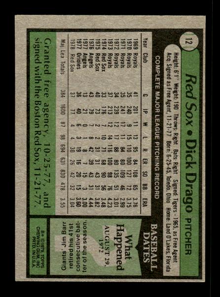 1979 Topps #12 Dick Drago EXMT PACK FRESH HOF-10004101
