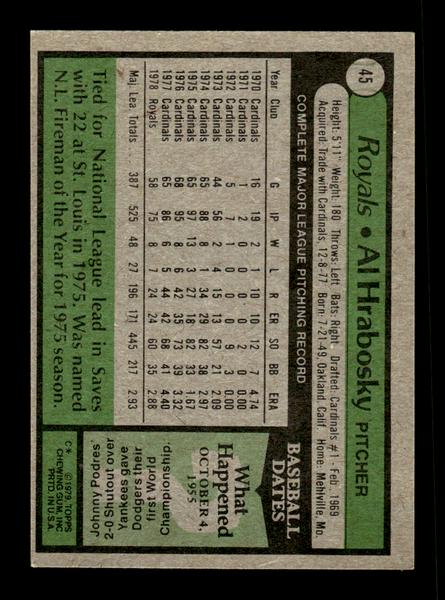 1979 Topps #45 Al Hrabosky EXMT PACK FRESH HOF-10004135