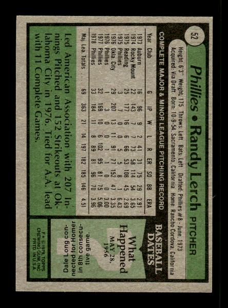 1979 Topps #52 Randy Lerch EXMT PACK FRESH HOF-10004142