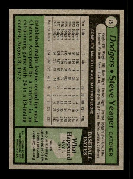 1979 Topps #75 Steve Yeager EXMT PACK FRESH HOF-10004165