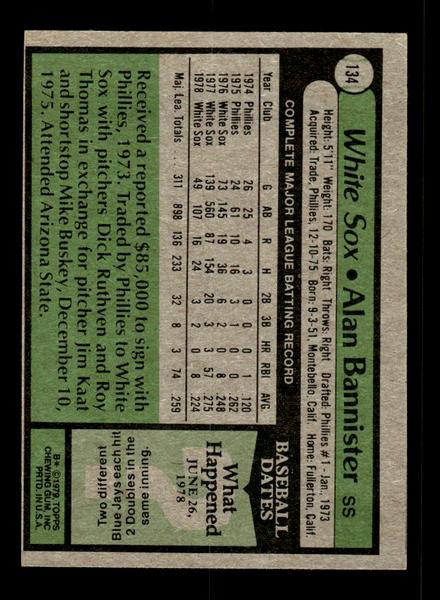 1979 Topps #134 Alan Bannister EXMT PACK FRESH HOF-10004221