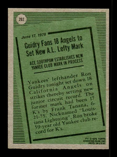 1979 Topps #202 Ron Guidry EXMT PACK FRESH HOF-10004289