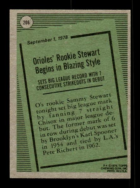 1979 Topps #206 Sammy Stewart EXMT PACK FRESH HOF-10004292
