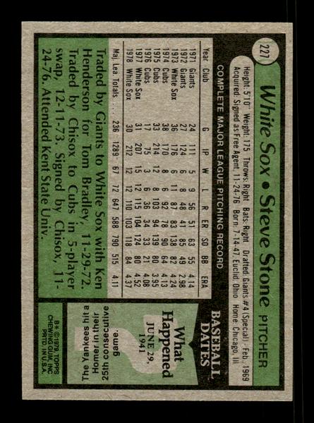 1979 Topps #227 Steve Stone EXMT PACK FRESH HOF-10004314