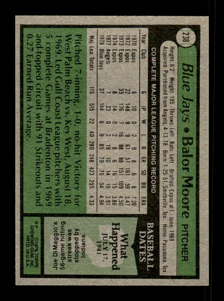 1979 Topps #238 Balor Moore EXMT PACK FRESH HOF-10004325