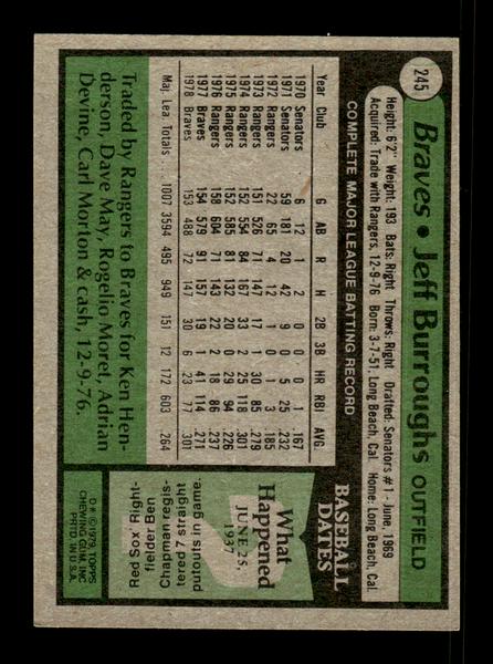 1979 Topps #245 Jeff Burroughs EXMT PACK FRESH HOF-10004332