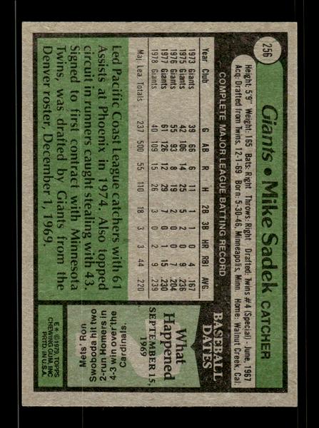 1979 Topps #256 Mike Sadek EXMT PACK FRESH HOF-10004343