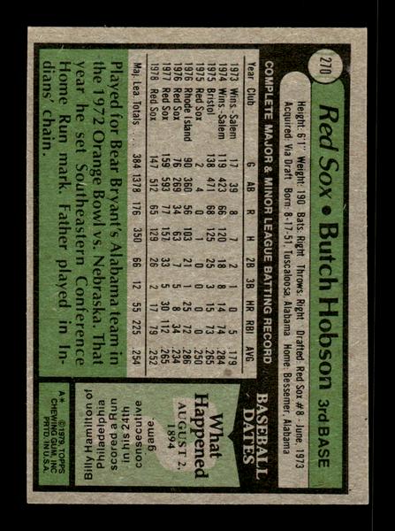 1979 Topps #270 Butch Hobson EXMT PACK FRESH HOF-10004358