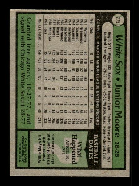 1979 Topps #275 Junior Moore EXMT PACK FRESH HOF-10004363