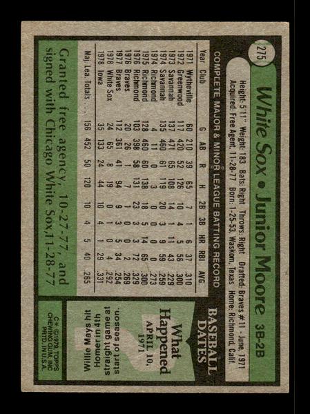 1979 Topps #275 Junior Moore EXMT PACK FRESH HOF-10004364