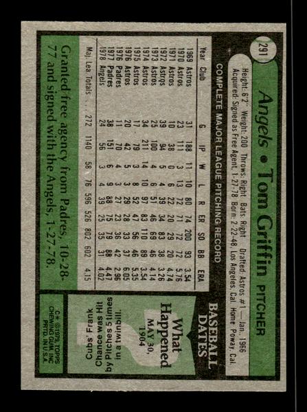 1979 Topps #291 Tom Griffin EXMT PACK FRESH HOF-10004380