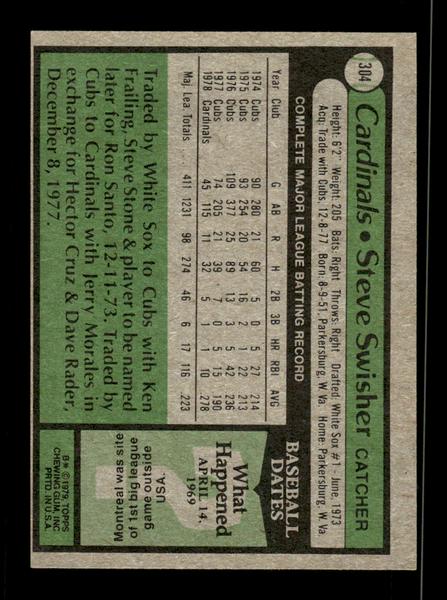 1979 Topps #304 Steve Swisher EXMT PACK FRESH HOF-10004394