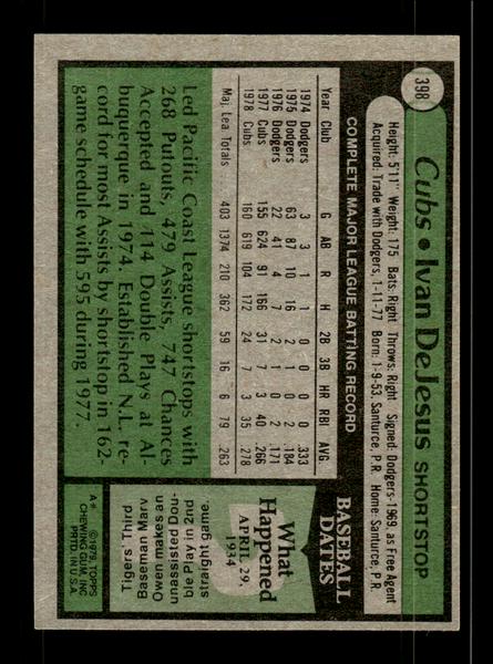 1979 Topps #398 Ivan DeJesus EXMT PACK FRESH HOF-10004486