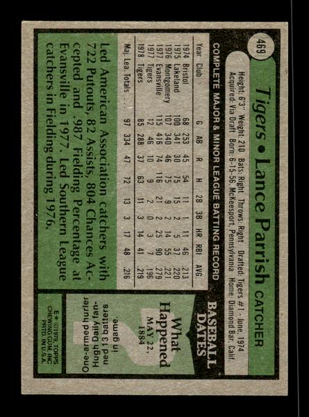 1979 Topps #469 Lance Parrish EXMT PACK FRESH HOF-10004551