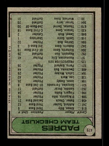 1979 Topps #479 San Diego Padres EXMT PACK FRESH HOF-10004561