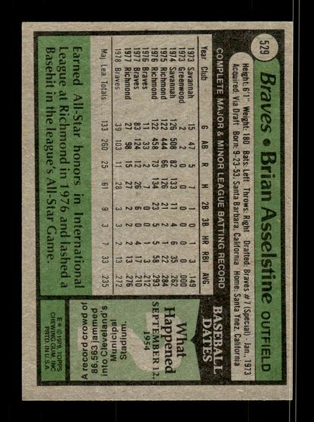 1979 Topps #529 Brian Asselstine EXMT PACK FRESH HOF-10004608