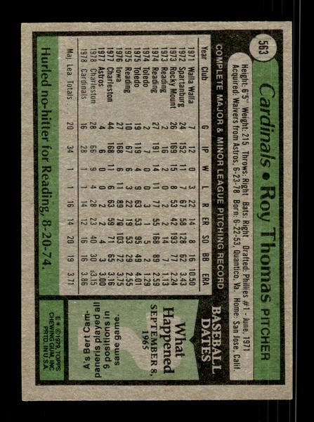 1979 Topps #563 Roy Thomas EXMT PACK FRESH HOF-10004644