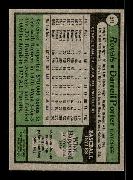 1979 Topps #571 Darrell Porter EXMT PACK FRESH HOF-10004653