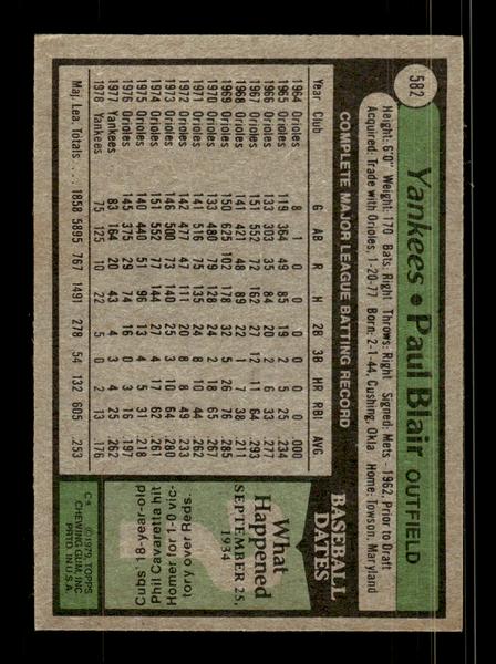 1979 Topps #582 Paul Blair EXMT PACK FRESH HOF-10004664