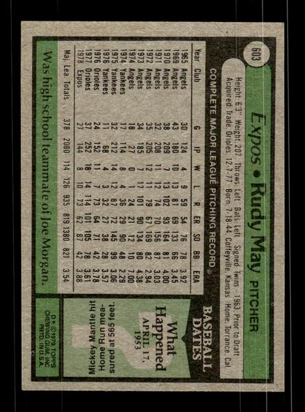 1979 Topps #603 Rudy May EXMT PACK FRESH HOF-10004684