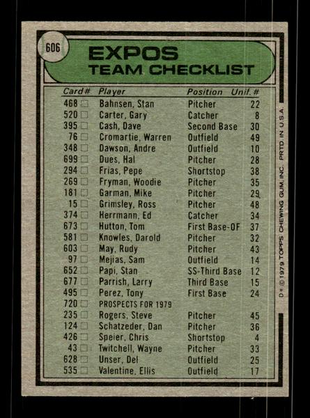 1979 Topps #606 Montreal Expos EXMT PACK FRESH HOF-10004687