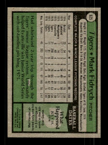 1979 Topps #625 Mark Fidrych EXMT PACK FRESH HOF-10004705