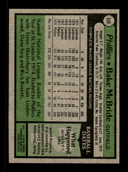 1979 Topps #630 Bake McBride EXMT PACK FRESH HOF-10004709