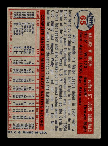 1957 Topps #65 Wally Moon EX - EXMT HOF-10004853