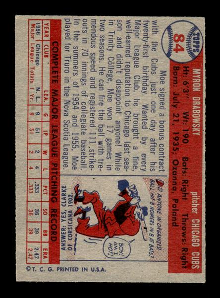 1957 Topps #84 Moe Drabowsky EX - EXMT HOF-10004871