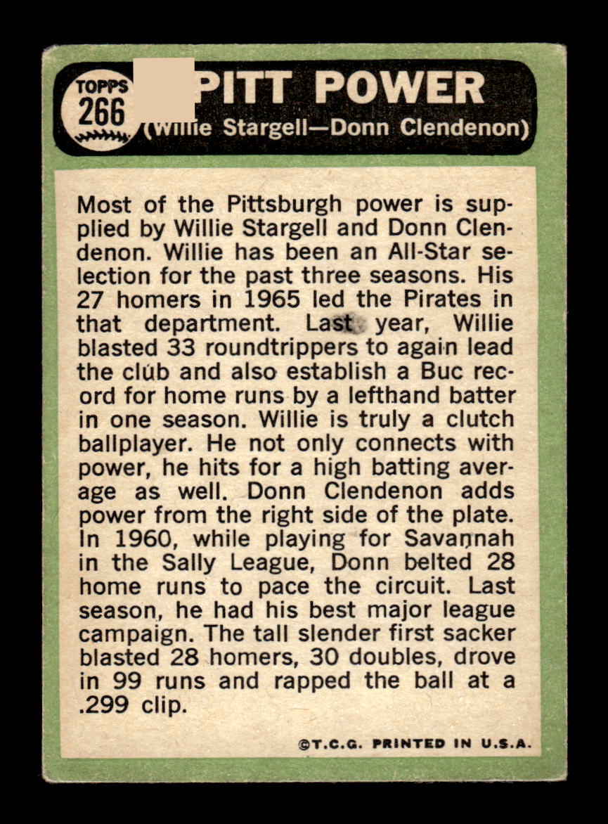 1967 Topps #266 Pitt Power Stargell VG HOF-10004885