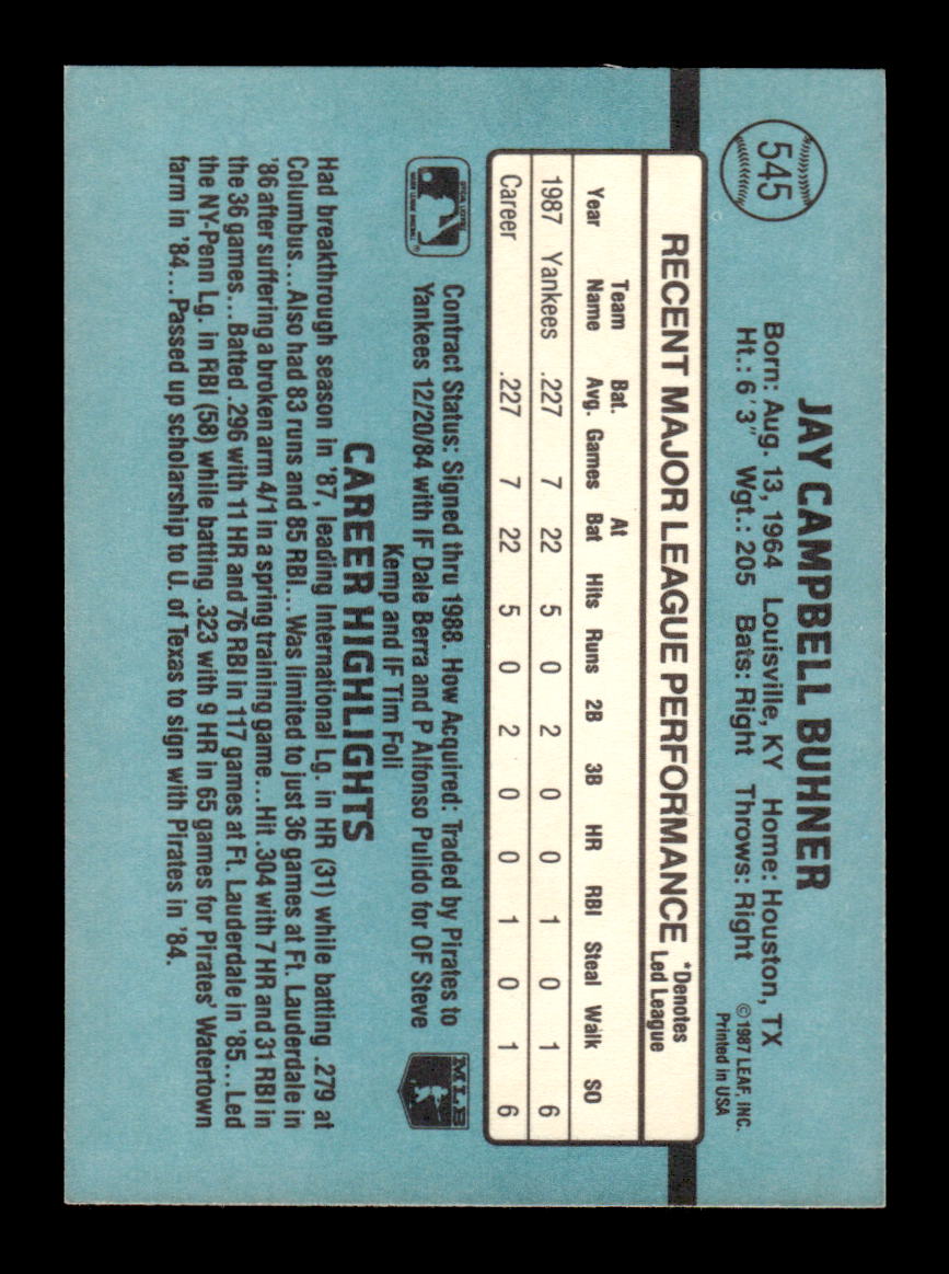 1988 Donruss #545 Jay Buhner HOF-10004987