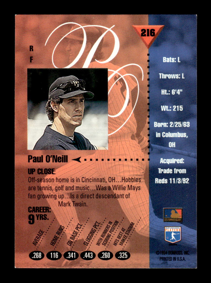 1994 Studio #216 Paul O'Neill HOF-10005021