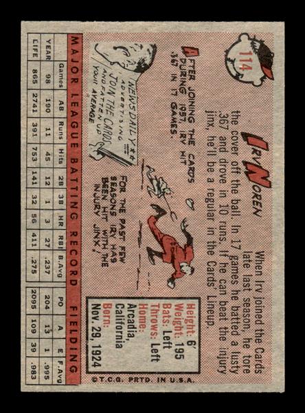 1958 Topps #114 Irv Noren Excellent HOF-10005153