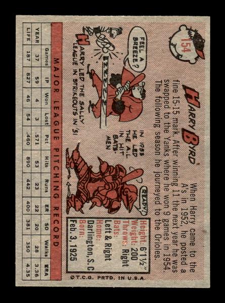 1958 Topps #154 Harry Byrd Excellent HOF-10005199