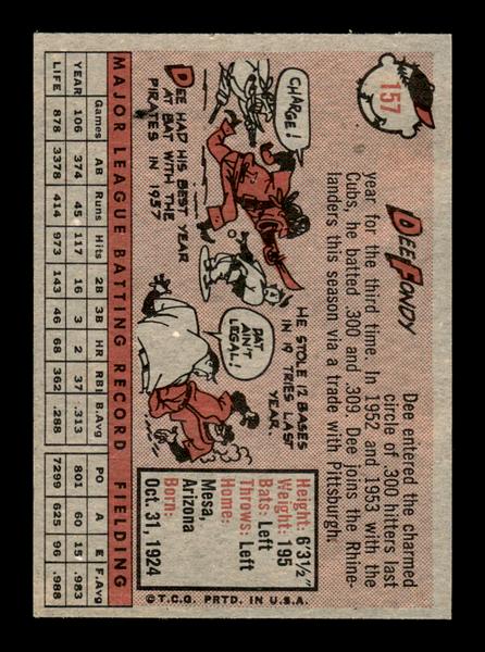 1958 Topps #157 Dee Fondy Excellent HOF-10005203