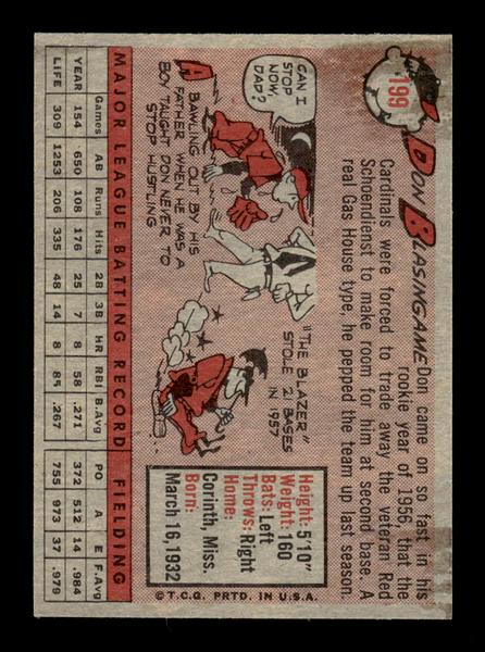 1958 Topps #199 Don Blasingame Excellent HOF-10005243