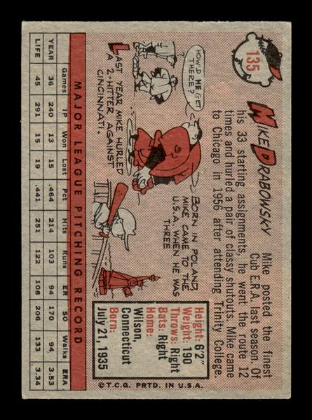 1958 Topps #135 Moe Drabowsky Very Good HOF-10005513