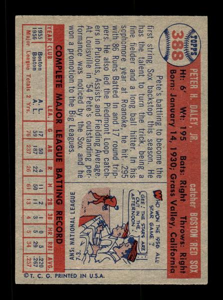 1957 Topps #388 Pete Daley Boston Red Sox EX HOF-10005717
