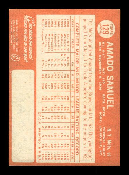 1964 Topps #129 Amado Samuel New York Mets EX HOF-10005899