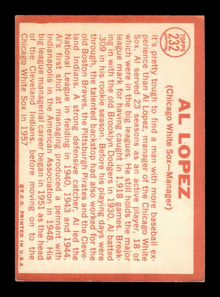 1964 Topps #232 Al Lopez Chicago White Sox EX HOF-10006027