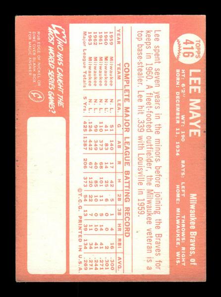 1964 Topps #416 Lee Maye Milwaukee Braves EX HOF-10006161