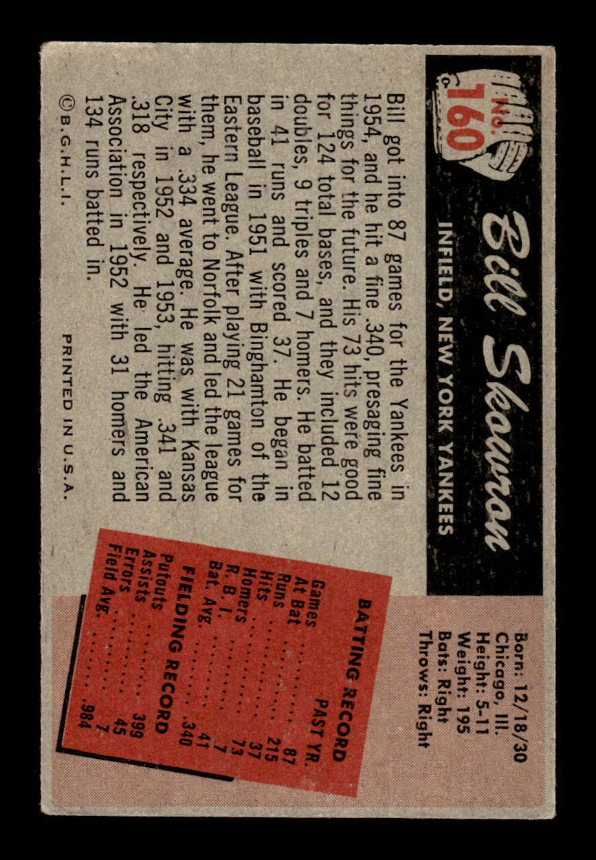 1955 Bowman #160 Bill Skowron New York Yankees G/VG 55B10007195