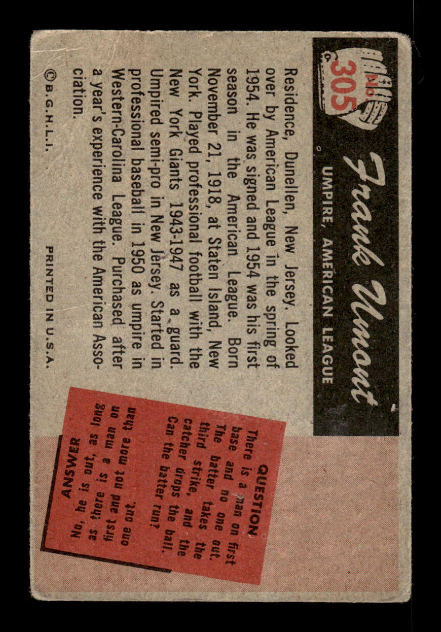 1955 Bowman #260 Edwin H. Hurley VG 55B10007335