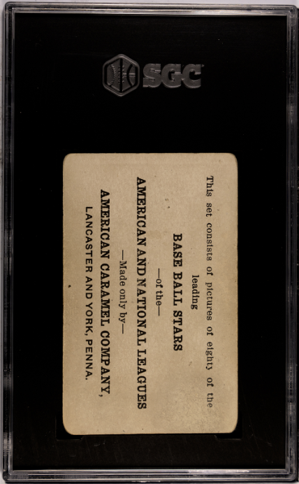 1921 American Caramel Co. Series of 80 (E121) # Milton Stock SGC 3 SN 5490422