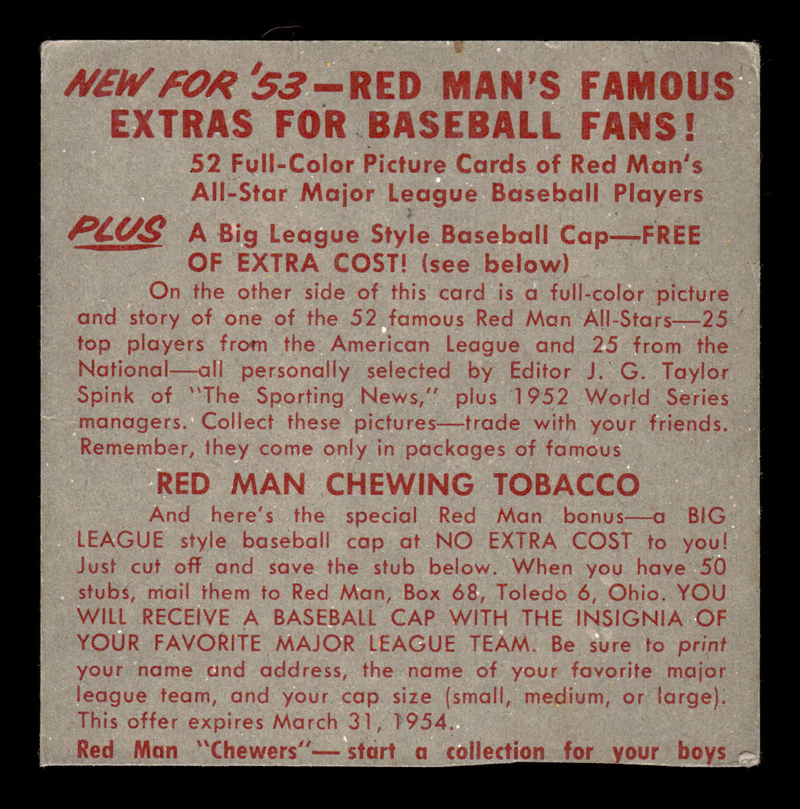 1953 Red Man #AL10 Phil Rizzuto New York Yankees VGEX 55B10007421