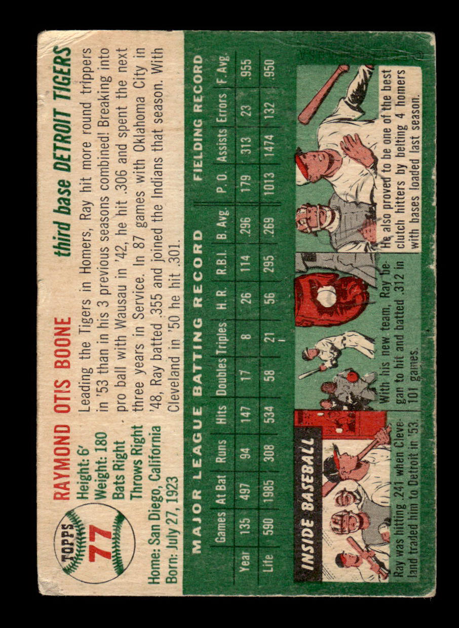 1954 Topps #77 Ray Boone Detroit Tigers VG 54T10007794